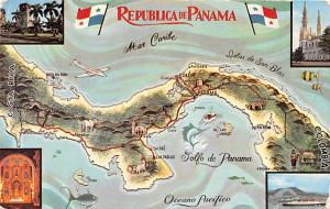  Panama Postcard Panama Map 