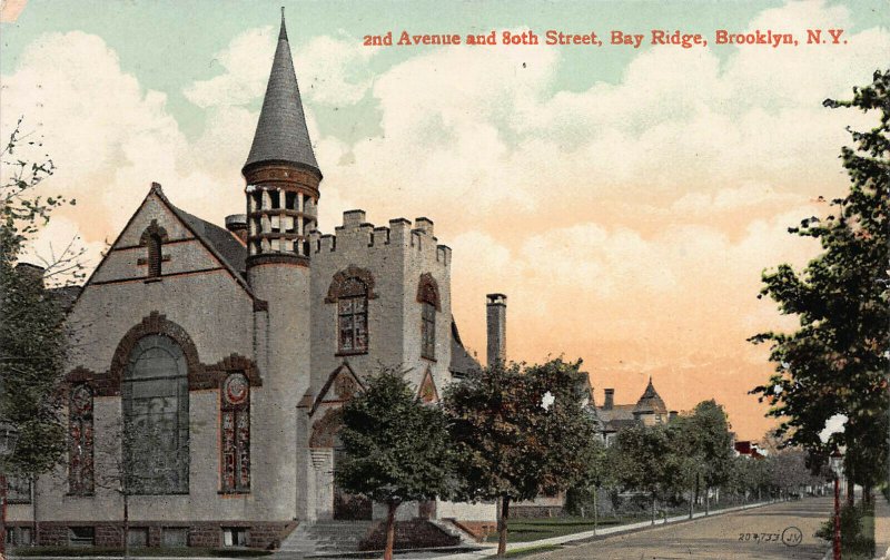 2nd Ave. and 80th Street, Bay Ridge, Brooklyn, New York, Postcard, Used in 1909