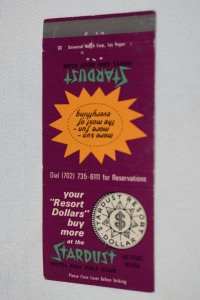 Stardust Hotel and Golf Club Las Vegas Nevada 30 Strike Matchbook Cover