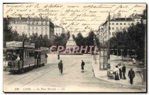 VINTAGE POSTCARD Tramway Lyon the Morand place 