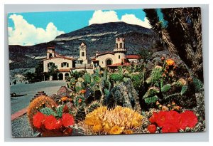 Vintage 1960's Postcard Death Valley Scotty's Castle Desert Cactus California