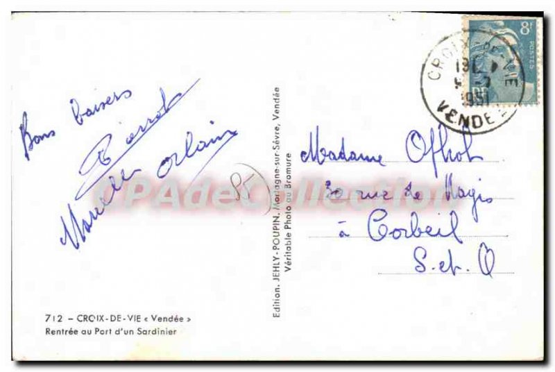 Old Postcard Croix de Vie (Vendee)