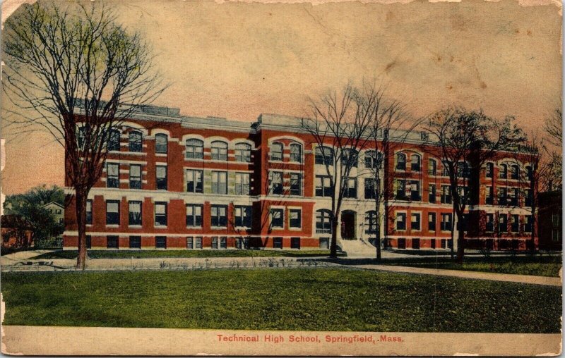Technical High School Springfield Mass Massachusetts MA Postcards Postcard Vtg 