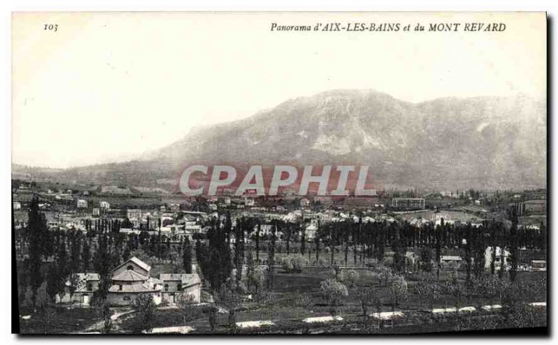 Old Postcard Panorama of Aix les Bains and Mont Revard