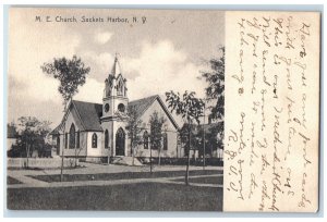 1908 View Of M. E. Church Sackets Harbor New York NY Posted Antique Postcard