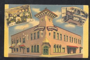 TAMPA FLORIDA LES NOVEDADES SPANISH RESTAURANT LINEN ADVERTISING POSTCARD