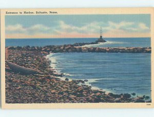 Linen NATURE SCENE Scituate - Near Cohasset & Weymouth & Boston MA AD4015