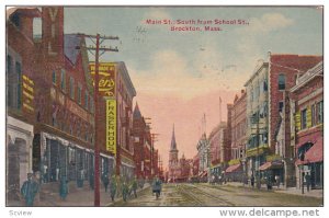 BROCKTON, Massachusetts, PU-1914; Main Street, Union Credit Co., Fraser House