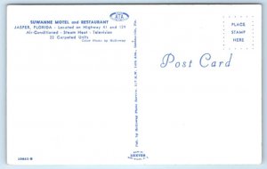 JASPER, FL Florida ~ Roadside SUWANEE MOTEL  c1960 Hamilton County Postcard