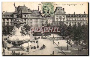 Old Postcard Place de la Republique Paris