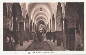 Tunisia Tunis Souk des Etoffes Vintage Postcard 09.51