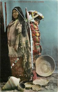 Postcard C-1910 American Indian Piute woman Papoose TP24-1559