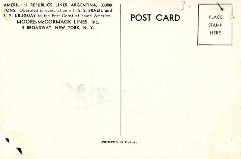 Moore-McCormack Lines - SS Argentina