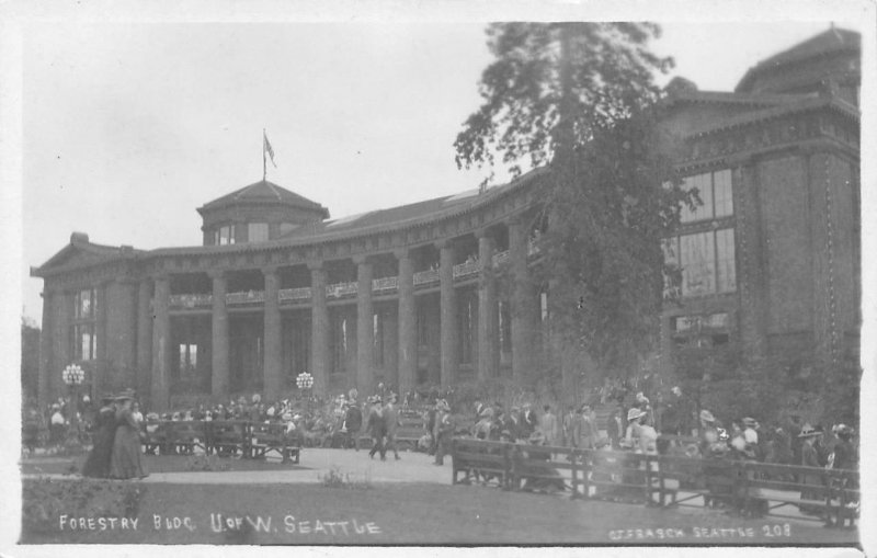 RPPC Forestry Bldg, U. of W. SEATTLE 1909 AYPE Expo Frasch Vintage Postcard