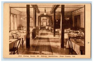 c1920s Dining Room. St. Helena Sanitarium Napa County CA Posted Postcard 