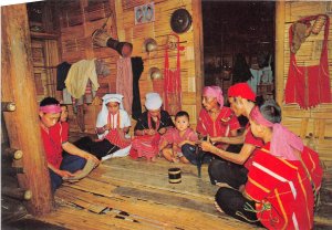 US84 Asia Thailand the Karen family one of the Hill tribes at Old Chiangmai cult