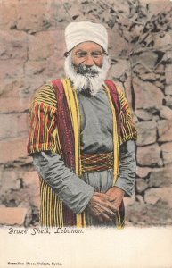 Druze Sheik Lebanon Ethnic Costume-1900s Postcard Sarrafian Bros