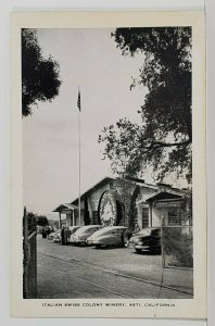 California c1940 Italian Swiss Colony Winery, Asti Old Cars Postcard N8