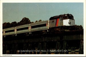 Bombardier Push-Pull Commuter Cars Railroad Trains Postcard Q72