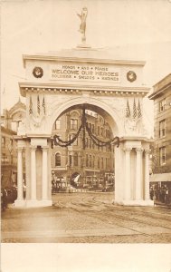 J52/ Fall River Massachusetts RPPC Postcard c1920 Soldiers Sailors Monument 100