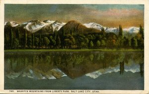 UT - Salt Lake City. Wasatch Mountains from Liberty Park