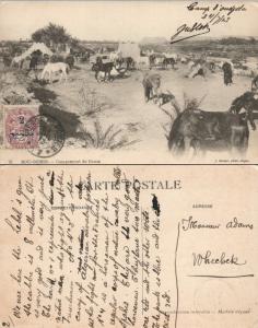 ANTIQUE POSTCARD w/ STAMP BOUDENIB MOROCCO