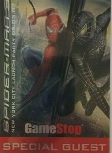 Spider-Man 3 New York City Launch Party Special Guest Pass Video Game Black Red