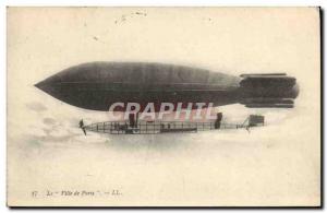 Old Postcard Jet Aviation Airship Zeppelin The city of Paris