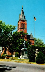 Massachusetts Amesbury Huntington Square With Josiah Bartlett Statue & St Jos...