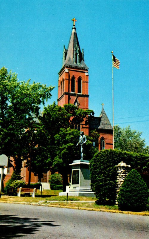 Massachusetts Amesbury Huntington Square With Josiah Bartlett Statue & St Jos...