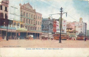 United States New Orleans Canal and Royal Street tramway 1908