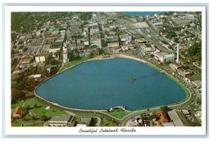 1960 Aerial View Beautiful Lakeland Buildings Bridge Florida FL Vintage Postcard