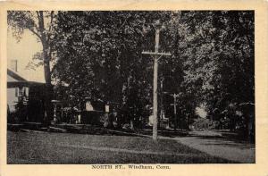 Windham Connecticut~North Street~Houses~Car in Distance~1920s Postcard