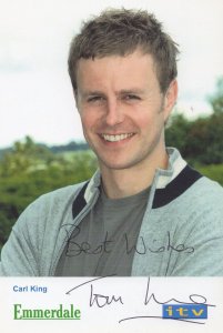 Carl King as Tom Lister Emmerdale Hand Signed Cast Card Photo