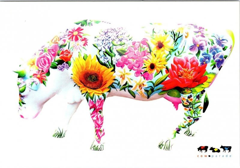 2~2000 4X6 Postcards COW PARADE China Cow & Fruits Of Summer FLOWER ART/ANIMALS