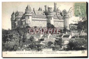 Old Postcard Chateau de Pierrefonds shooting Road Compiegne