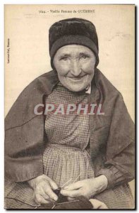 Old Postcard Folklore Old woman of Guemene