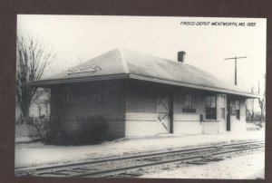 RPPC WENTWORTH MISSOURI RAILROAD DEPOT TRAIN STATION REAL PHOTO POSTCARD