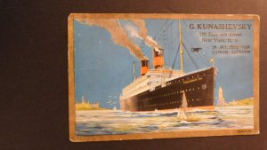 1933 Ship Postcard Cover From Greenfield MA to Stellton PA S.S. Frederik VIII