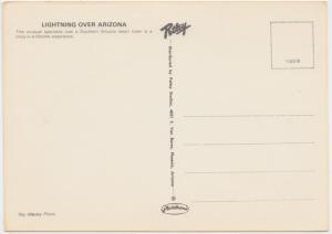 Lightning over ARIZONA, unused Postcard