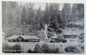 VINTAGE POSTCARD RAILROAD STATION SHASTA SPRINGS CALIFORNIA train railway