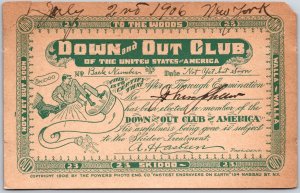 1906 Down And Out Club Of The United States Of America Skiddo Posted Postcard