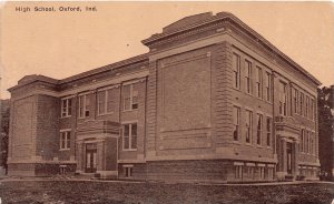 J64/ Oxford Indiana Postcard c1910 High School Building 233