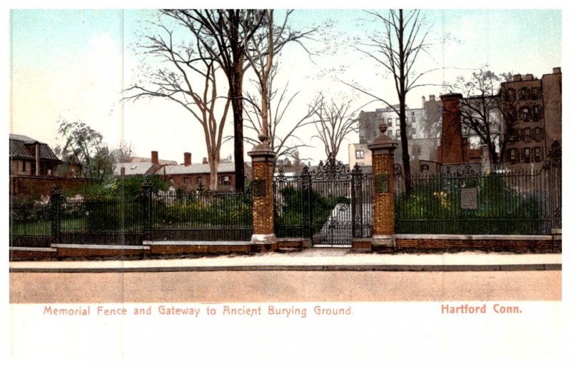 Connecticut Hartford ,  Memorial Fence and Gateway to Ancient Burying Grounds