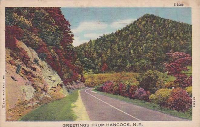 New York Greetings From Hancock 1951 Curteich