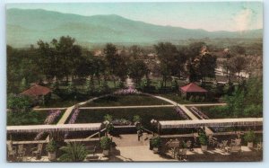 COLORADO SPRINGS, CO ~ View From ANTLERS HOTEL c1930s Hand Colored Postcard