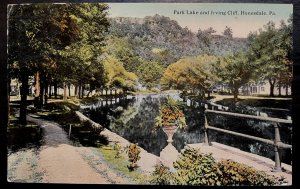 Vintage Postcard 1912 Park Lake and Irving Cliff, Honesdale, Pennsylvania