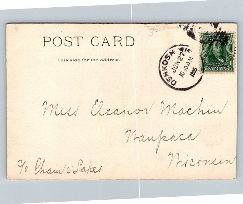 1905  Public Library  Oshkosh  Wisconsin    Postcard