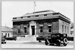 Vinton IA~1920s Cars @ United States Post Office~Weather Bad, Daughter Sick RPPC