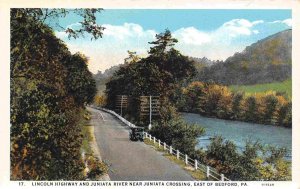 Lincoln Highway Juniata River Crossing East Bedford Pennsylvania 1930s postcard